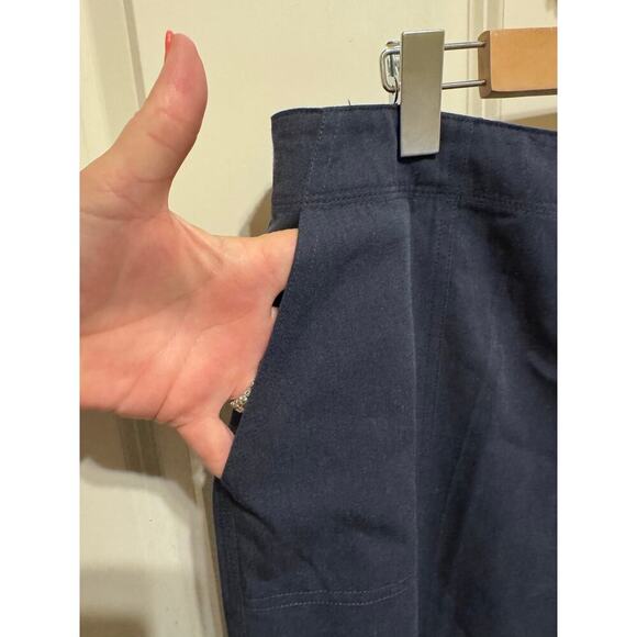 CJ Banks Navy Blue Tencel Straight Leg Pants Pockets Zipper Button Plus Size 18W - Picture 2 of 12